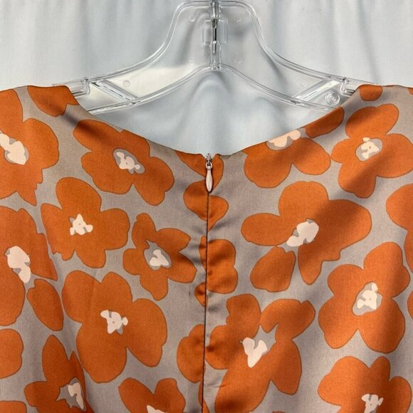 Dress Forum Womens Shift Dress Multicolor Floral Ruffle Hem Puff Sleeve Mini S - Picture 4 of 11